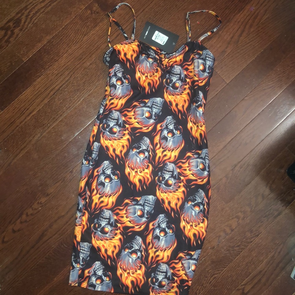 Fashion Nova Up In Flames Mini Dress